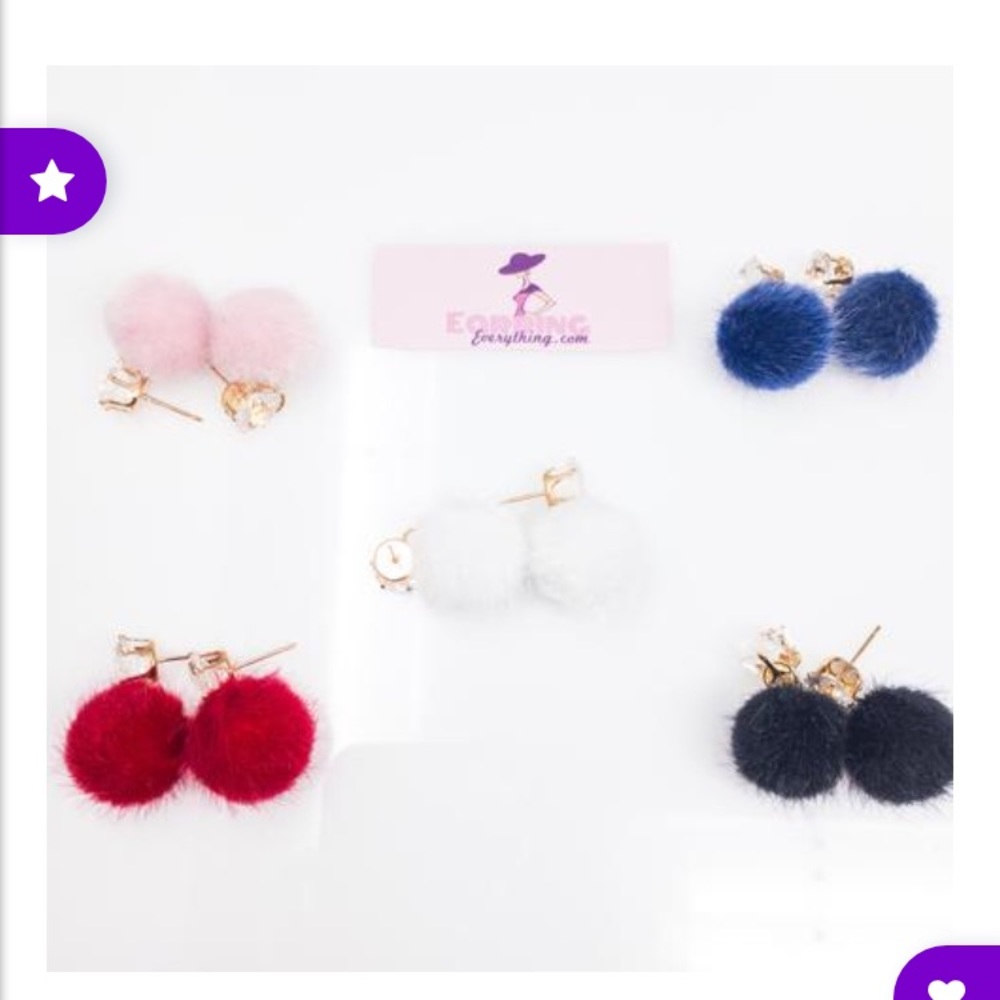 5 Fuzzy Drop Earrings